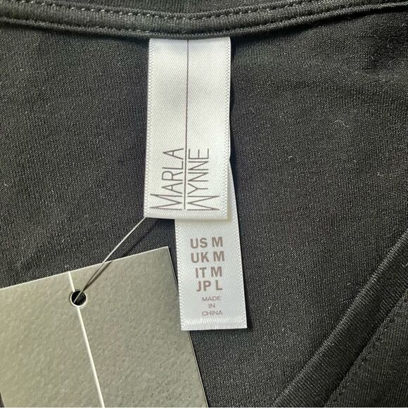 New With Tags MARLA WYNNE Long Sleeves V-Neck Blouse with White Trim Size Med - Picture 6 of 9